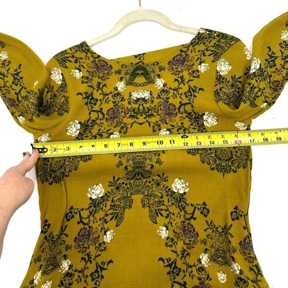 Free People Smooth Talker Tunic Dress XS Mini Boho Floral Indie Festival Flowy - Picture 11 of 13